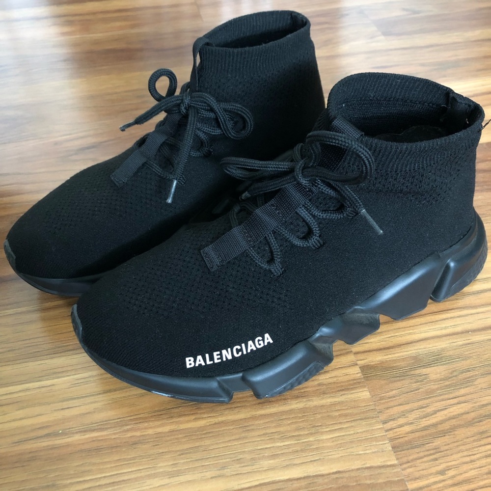 Balenciaga speed lace up black